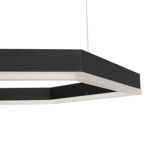 kelvo® LEXAGON KLV-101-0179 Κρεμαστό Φωτιστικό Οροφής LED 120W 12000lm 200° AC 220-240V IP20 Ρυθμιζόμενο Λευκό CCT με Χειριστήριο από 2700K έως 6000K Dimmable – Lumileds SMD Chip – Μαύρο Ματ – Μ110 x Π90 x Υ110cm – 3 Χρόνια Εγγύηση