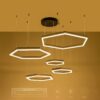 kelvo® LEXAGON KLV-101-0179 Κρεμαστό Φωτιστικό Οροφής LED 120W 12000lm 200° AC 220-240V IP20 Ρυθμιζόμενο Λευκό CCT με Χειριστήριο από 2700K έως 6000K Dimmable – Lumileds SMD Chip – Μαύρο Ματ – Μ110 x Π90 x Υ110cm – 3 Χρόνια Εγγύηση