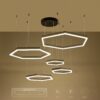 kelvo® LEXAGON KLV-101-0179 Κρεμαστό Φωτιστικό Οροφής LED 120W 12000lm 200° AC 220-240V IP20 Ρυθμιζόμενο Λευκό CCT με Χειριστήριο από 2700K έως 6000K Dimmable – Lumileds SMD Chip – Μαύρο Ματ – Μ110 x Π90 x Υ110cm – 3 Χρόνια Εγγύηση