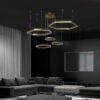 kelvo® LEXAGON KLV-101-0180 Κρεμαστό Φωτιστικό Οροφής LED 120W 12000lm 200° AC 220-240V IP20 Ρυθμιζόμενο Λευκό CCT με Χειριστήριο από 2700K έως 6000K Dimmable – Lumileds SMD Chip – Χρυσό Πλατίνα – Μ110 x Π90 x Υ110cm – 3 Χρόνια Εγγύηση