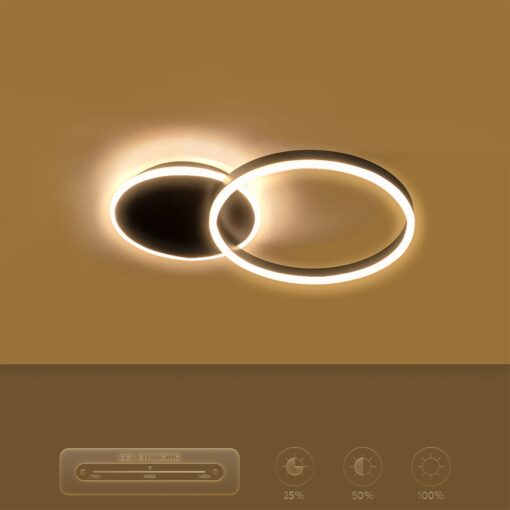 kelvo® VENOM KLV-101-0181 Φωτιστικό Οροφής LED 45W 4500lm 360° AC 220-240V IP20 Ρυθμιζόμενο Λευκό CCT με Χειριστήριο από 2700K έως 6000K Dimmable – Lumileds SMD Chip – Μαύρο Ματ – Μ60 x Π40 x Υ7.5cm – 3 Χρόνια Εγγύηση