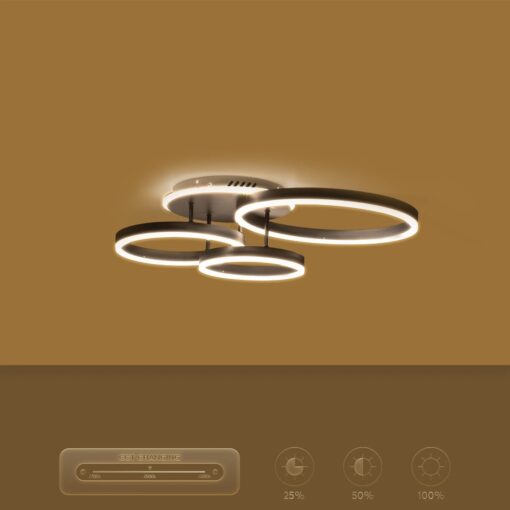 kelvo® VENOM KLV-101-0184 Φωτιστικό Οροφής LED 100W 10000lm 360° AC 220-240V IP20 Ρυθμιζόμενο Λευκό CCT με Χειριστήριο από 2700K έως 6000K Dimmable – Lumileds SMD Chip – Μαύρο Ματ – Μ70 x Π40 x Υ16cm – 3 Χρόνια Εγγύηση