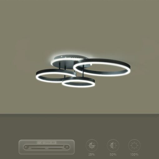 kelvo® VENOM KLV-101-0184 Φωτιστικό Οροφής LED 100W 10000lm 360° AC 220-240V IP20 Ρυθμιζόμενο Λευκό CCT με Χειριστήριο από 2700K έως 6000K Dimmable – Lumileds SMD Chip – Μαύρο Ματ – Μ70 x Π40 x Υ16cm – 3 Χρόνια Εγγύηση