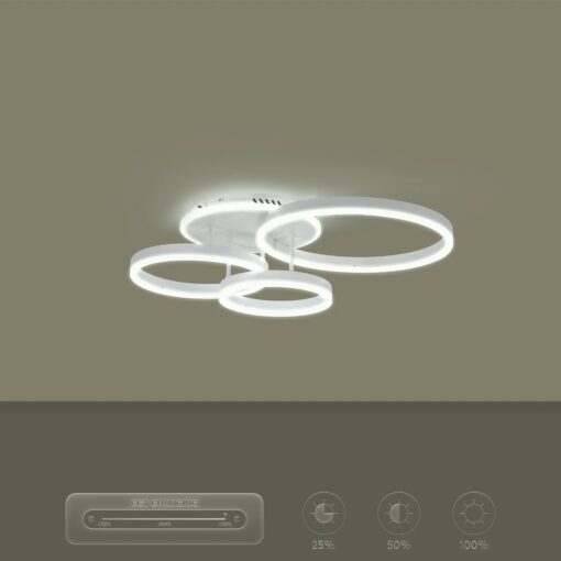 kelvo® VENOM KLV-101-0185 Φωτιστικό Οροφής LED 100W 10000lm 360° AC 220-240V IP20 Ρυθμιζόμενο Λευκό CCT με Χειριστήριο από 2700K έως 6000K Dimmable – Lumileds SMD Chip – Λευκό Ματ – Μ70 x Π40 x Υ16cm – 3 Χρόνια Εγγύηση