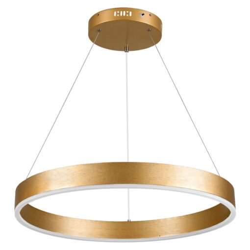 kelvo® VENOM KLV-101-0189 Κρεμαστό Φωτιστικό Οροφής LED 45W 4500lm 120° AC 220-240V IP20 Ρυθμιζόμενο Λευκό CCT με Χειριστήριο από 2700K έως 6000K Dimmable – Lumileds SMD Chip – Χρυσό Πλατίνα – Μ60 x Π60 x Υ6.5cm – 3 Χρόνια Εγγύηση