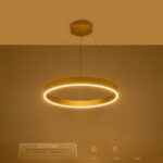 kelvo® VENOM KLV-101-0189 Κρεμαστό Φωτιστικό Οροφής LED 45W 4500lm 120° AC 220-240V IP20 Ρυθμιζόμενο Λευκό CCT με Χειριστήριο από 2700K έως 6000K Dimmable – Lumileds SMD Chip – Χρυσό Πλατίνα – Μ60 x Π60 x Υ6.5cm – 3 Χρόνια Εγγύηση