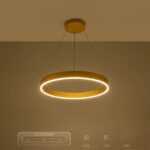 kelvo® VENOM KLV-101-0189 Κρεμαστό Φωτιστικό Οροφής LED 45W 4500lm 120° AC 220-240V IP20 Ρυθμιζόμενο Λευκό CCT με Χειριστήριο από 2700K έως 6000K Dimmable – Lumileds SMD Chip – Χρυσό Πλατίνα – Μ60 x Π60 x Υ6.5cm – 3 Χρόνια Εγγύηση