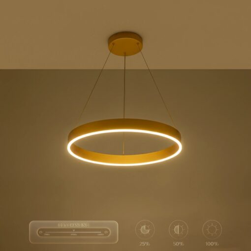 kelvo® VENOM KLV-101-0189 Κρεμαστό Φωτιστικό Οροφής LED 45W 4500lm 120° AC 220-240V IP20 Ρυθμιζόμενο Λευκό CCT με Χειριστήριο από 2700K έως 6000K Dimmable – Lumileds SMD Chip – Χρυσό Πλατίνα – Μ60 x Π60 x Υ6.5cm – 3 Χρόνια Εγγύηση