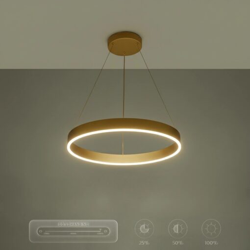 kelvo® VENOM KLV-101-0189 Κρεμαστό Φωτιστικό Οροφής LED 45W 4500lm 120° AC 220-240V IP20 Ρυθμιζόμενο Λευκό CCT με Χειριστήριο από 2700K έως 6000K Dimmable – Lumileds SMD Chip – Χρυσό Πλατίνα – Μ60 x Π60 x Υ6.5cm – 3 Χρόνια Εγγύηση