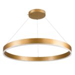 kelvo® VENOM KLV-101-0192 Κρεμαστό Φωτιστικό Οροφής LED 67W 6700lm 120° AC 220-240V IP20 Ρυθμιζόμενο Λευκό CCT με Χειριστήριο από 2700K έως 6000K Dimmable – Lumileds SMD Chip – Χρυσό Πλατίνα – Μ80 x Π80 x Υ6.5cm – 3 Χρόνια Εγγύηση