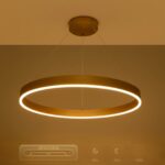 kelvo® VENOM KLV-101-0192 Κρεμαστό Φωτιστικό Οροφής LED 67W 6700lm 120° AC 220-240V IP20 Ρυθμιζόμενο Λευκό CCT με Χειριστήριο από 2700K έως 6000K Dimmable – Lumileds SMD Chip – Χρυσό Πλατίνα – Μ80 x Π80 x Υ6.5cm – 3 Χρόνια Εγγύηση