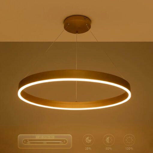 kelvo® VENOM KLV-101-0192 Κρεμαστό Φωτιστικό Οροφής LED 67W 6700lm 120° AC 220-240V IP20 Ρυθμιζόμενο Λευκό CCT με Χειριστήριο από 2700K έως 6000K Dimmable – Lumileds SMD Chip – Χρυσό Πλατίνα – Μ80 x Π80 x Υ6.5cm – 3 Χρόνια Εγγύηση