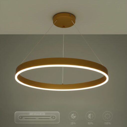 kelvo® VENOM KLV-101-0192 Κρεμαστό Φωτιστικό Οροφής LED 67W 6700lm 120° AC 220-240V IP20 Ρυθμιζόμενο Λευκό CCT με Χειριστήριο από 2700K έως 6000K Dimmable – Lumileds SMD Chip – Χρυσό Πλατίνα – Μ80 x Π80 x Υ6.5cm – 3 Χρόνια Εγγύηση