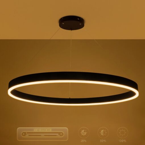 kelvo® VENOM KLV-101-0193 Κρεμαστό Φωτιστικό Οροφής LED 75W 7500lm 120° AC 220-240V IP20 Ρυθμιζόμενο Λευκό CCT με Χειριστήριο από 2700K έως 6000K Dimmable – Lumileds SMD Chip – Μαύρο Ματ – Μ100 x Π100 x Υ6.5cm – 3 Χρόνια Εγγύηση
