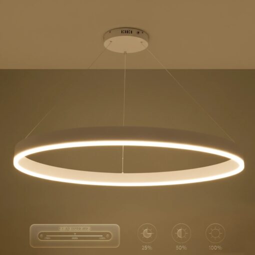 kelvo® VENOM KLV-101-0194 Κρεμαστό Φωτιστικό Οροφής LED 75W 7500lm 120° AC 220-240V IP20 Ρυθμιζόμενο Λευκό CCT με Χειριστήριο από 2700K έως 6000K Dimmable – Lumileds SMD Chip – Λευκό Ματ – Μ100 x Π100 x Υ6.5cm – 3 Χρόνια Εγγύηση