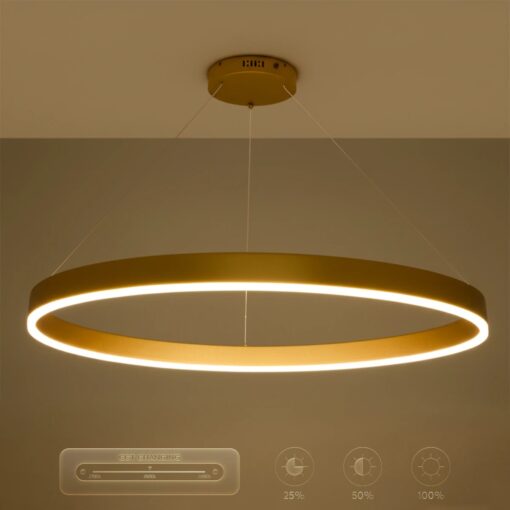 kelvo® VENOM KLV-101-0195 Κρεμαστό Φωτιστικό Οροφής LED 75W 7500lm 120° AC 220-240V IP20 Ρυθμιζόμενο Λευκό CCT με Χειριστήριο από 2700K έως 6000K Dimmable – Lumileds SMD Chip – Χρυσό Πλατίνα – Μ100 x Π100 x Υ6.5cm – 3 Χρόνια Εγγύηση