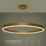 kelvo® VENOM KLV-101-0195 Κρεμαστό Φωτιστικό Οροφής LED 75W 7500lm 120° AC 220-240V IP20 Ρυθμιζόμενο Λευκό CCT με Χειριστήριο από 2700K έως 6000K Dimmable – Lumileds SMD Chip – Χρυσό Πλατίνα – Μ100 x Π100 x Υ6.5cm – 3 Χρόνια Εγγύηση