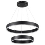 kelvo® VENOM KLV-101-0196 Κρεμαστό Φωτιστικό Οροφής LED 75W 7500lm 120° AC 220-240V IP20 Ρυθμιζόμενο Λευκό CCT με Χειριστήριο από 2700K έως 6000K Dimmable – Lumileds SMD Chip – Μαύρο Ματ – Μ60 x Π60 x Υ40cm – 3 Χρόνια Εγγύηση