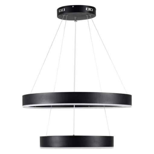 kelvo® VENOM KLV-101-0196 Κρεμαστό Φωτιστικό Οροφής LED 75W 7500lm 120° AC 220-240V IP20 Ρυθμιζόμενο Λευκό CCT με Χειριστήριο από 2700K έως 6000K Dimmable – Lumileds SMD Chip – Μαύρο Ματ – Μ60 x Π60 x Υ40cm – 3 Χρόνια Εγγύηση