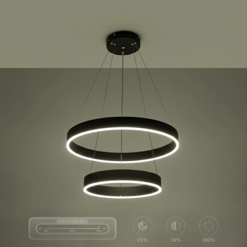 kelvo® VENOM KLV-101-0196 Κρεμαστό Φωτιστικό Οροφής LED 75W 7500lm 120° AC 220-240V IP20 Ρυθμιζόμενο Λευκό CCT με Χειριστήριο από 2700K έως 6000K Dimmable – Lumileds SMD Chip – Μαύρο Ματ – Μ60 x Π60 x Υ40cm – 3 Χρόνια Εγγύηση