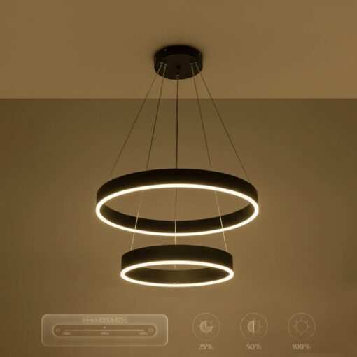 kelvo® VENOM KLV-101-0196-V2 Κρεμαστό Φωτιστικό Οροφής LED 75W 7500lm 120° AC 220-240V IP20 Ρυθμιζόμενο Λευκό CCT με Χειριστήριο από 2700K έως 6000K Dimmable – Lumileds SMD Chip – Μαύρο Ματ – Μ60 x Π60 x Υ40cm – 3 Χρόνια Εγγύηση