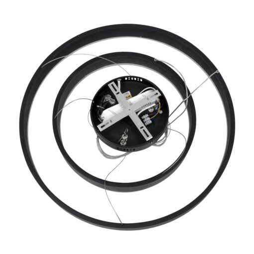 kelvo® VENOM KLV-101-0196-V2 Κρεμαστό Φωτιστικό Οροφής LED 75W 7500lm 120° AC 220-240V IP20 Ρυθμιζόμενο Λευκό CCT με Χειριστήριο από 2700K έως 6000K Dimmable – Lumileds SMD Chip – Μαύρο Ματ – Μ60 x Π60 x Υ40cm – 3 Χρόνια Εγγύηση
