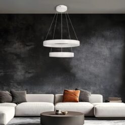 kelvo® VENOM KLV-101-0197 Κρεμαστό Φωτιστικό Οροφής LED 75W 7500lm 120° AC 220-240V IP20 Ρυθμιζόμενο Λευκό CCT με Χειριστήριο από 2700K έως 6000K Dimmable – Lumileds SMD Chip – Λευκό Ματ – Μ60 x Π60 x Υ40cm – 3 Χρόνια Εγγύηση