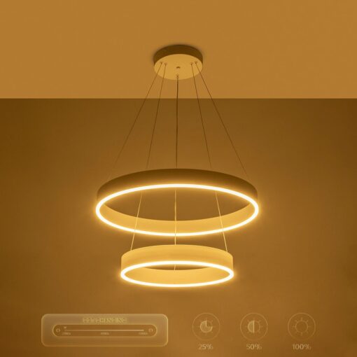 kelvo® VENOM KLV-101-0197 Κρεμαστό Φωτιστικό Οροφής LED 75W 7500lm 120° AC 220-240V IP20 Ρυθμιζόμενο Λευκό CCT με Χειριστήριο από 2700K έως 6000K Dimmable – Lumileds SMD Chip – Λευκό Ματ – Μ60 x Π60 x Υ40cm – 3 Χρόνια Εγγύηση