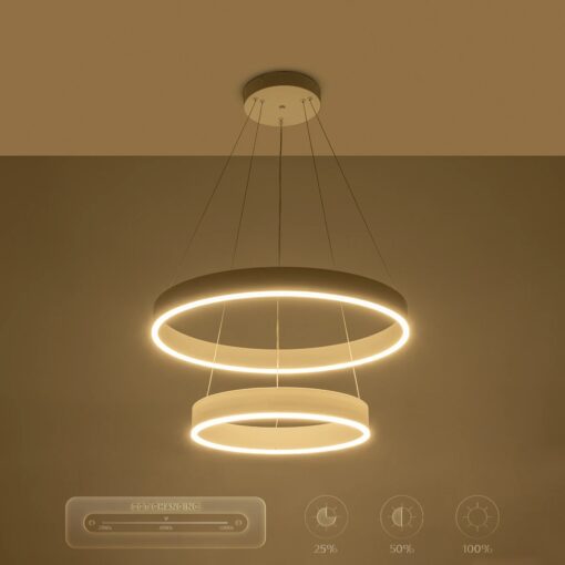 kelvo® VENOM KLV-101-0197-V2 Κρεμαστό Φωτιστικό Οροφής LED 75W 7500lm 120° AC 220-240V IP20 Ρυθμιζόμενο Λευκό CCT με Χειριστήριο από 2700K έως 6000K Dimmable – Lumileds SMD Chip – Λευκό Ματ – Μ60 x Π60 x Υ40cm – 3 Χρόνια Εγγύηση