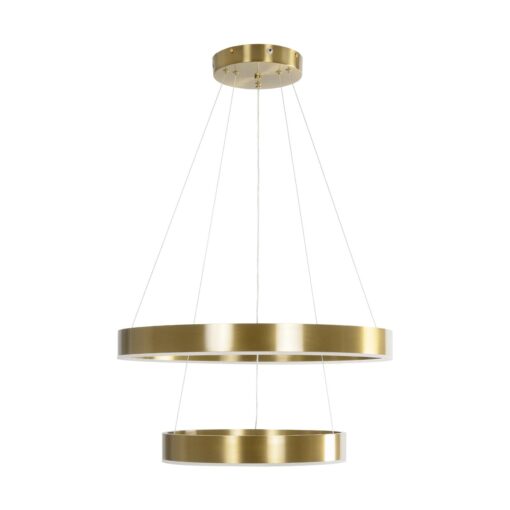 kelvo® VENOM KLV-101-0198 Κρεμαστό Φωτιστικό Οροφής LED 75W 7500lm 120° AC 220-240V IP20 Ρυθμιζόμενο Λευκό CCT με Χειριστήριο από 2700K έως 6000K Dimmable – Lumileds SMD Chip – Χρυσό Πλατίνα – Μ60 x Π60 x Υ40cm – 3 Χρόνια Εγγύηση
