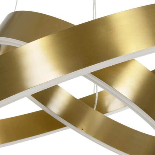kelvo® VENOM KLV-101-0198 Κρεμαστό Φωτιστικό Οροφής LED 75W 7500lm 120° AC 220-240V IP20 Ρυθμιζόμενο Λευκό CCT με Χειριστήριο από 2700K έως 6000K Dimmable – Lumileds SMD Chip – Χρυσό Πλατίνα – Μ60 x Π60 x Υ40cm – 3 Χρόνια Εγγύηση
