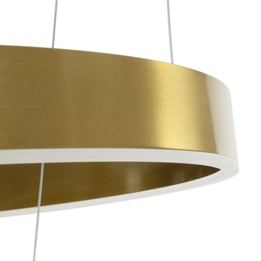 kelvo® VENOM KLV-101-0198 Κρεμαστό Φωτιστικό Οροφής LED 75W 7500lm 120° AC 220-240V IP20 Ρυθμιζόμενο Λευκό CCT με Χειριστήριο από 2700K έως 6000K Dimmable – Lumileds SMD Chip – Χρυσό Πλατίνα – Μ60 x Π60 x Υ40cm – 3 Χρόνια Εγγύηση