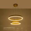 kelvo® VENOM KLV-101-0198 Κρεμαστό Φωτιστικό Οροφής LED 75W 7500lm 120° AC 220-240V IP20 Ρυθμιζόμενο Λευκό CCT με Χειριστήριο από 2700K έως 6000K Dimmable – Lumileds SMD Chip – Χρυσό Πλατίνα – Μ60 x Π60 x Υ40cm – 3 Χρόνια Εγγύηση