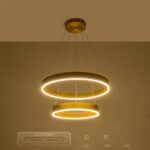 kelvo® VENOM KLV-101-0198-V2 Κρεμαστό Φωτιστικό Οροφής LED 75W 7500lm 120° AC 220-240V IP20 Ρυθμιζόμενο Λευκό CCT με Χειριστήριο από 2700K έως 6000K Dimmable – Lumileds SMD Chip – Χρυσό Πλατίνα – Μ60 x Π60 x Υ40cm – 3 Χρόνια Εγγύηση