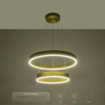 kelvo® VENOM KLV-101-0198-V2 Κρεμαστό Φωτιστικό Οροφής LED 75W 7500lm 120° AC 220-240V IP20 Ρυθμιζόμενο Λευκό CCT με Χειριστήριο από 2700K έως 6000K Dimmable – Lumileds SMD Chip – Χρυσό Πλατίνα – Μ60 x Π60 x Υ40cm – 3 Χρόνια Εγγύηση