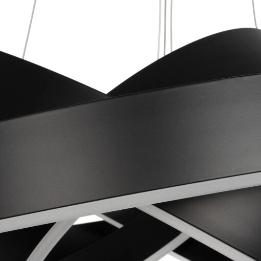 kelvo® VENOM KLV-101-0199 Κρεμαστό Φωτιστικό Οροφής LED 120W 12000lm 120° AC 220-240V IP20 Ρυθμιζόμενο Λευκό CCT με Χειριστήριο από 2700K έως 6000K Dimmable – Lumileds SMD Chip – Μαύρο Ματ – Μ80 x Π80 x Υ80cm – 3 Χρόνια Εγγύηση