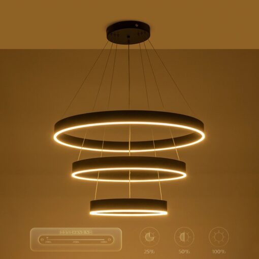 kelvo® VENOM KLV-101-0199 Κρεμαστό Φωτιστικό Οροφής LED 120W 12000lm 120° AC 220-240V IP20 Ρυθμιζόμενο Λευκό CCT με Χειριστήριο από 2700K έως 6000K Dimmable – Lumileds SMD Chip – Μαύρο Ματ – Μ80 x Π80 x Υ80cm – 3 Χρόνια Εγγύηση