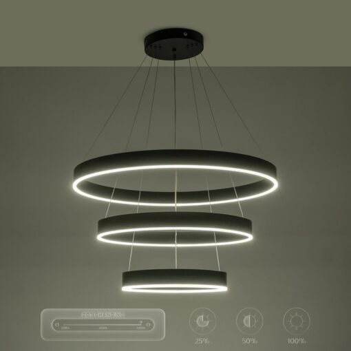 kelvo® VENOM KLV-101-0199 Κρεμαστό Φωτιστικό Οροφής LED 120W 12000lm 120° AC 220-240V IP20 Ρυθμιζόμενο Λευκό CCT με Χειριστήριο από 2700K έως 6000K Dimmable – Lumileds SMD Chip – Μαύρο Ματ – Μ80 x Π80 x Υ80cm – 3 Χρόνια Εγγύηση