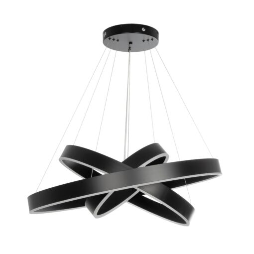 kelvo® VENOM KLV-101-0199-V2 Κρεμαστό Φωτιστικό Οροφής LED 120W 12000lm 120° AC 220-240V IP20 Ρυθμιζόμενο Λευκό CCT με Χειριστήριο από 2700K έως 6000K Dimmable – Lumileds SMD Chip – Μαύρο Ματ – Μ80 x Π80 x Υ80cm – 3 Χρόνια Εγγύηση