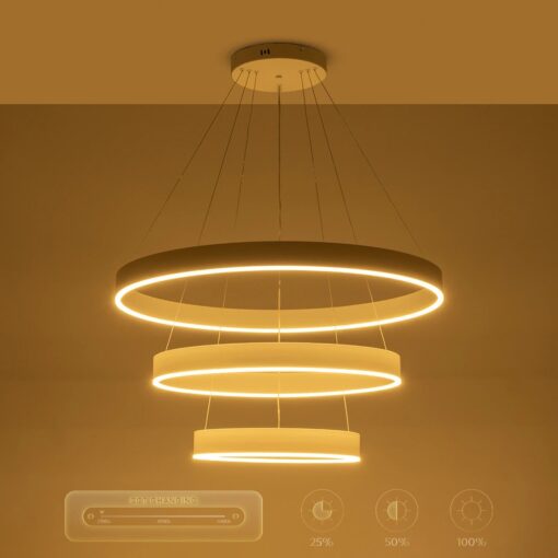 kelvo® VENOM KLV-101-0200 Κρεμαστό Φωτιστικό Οροφής LED 120W 12000lm 120° AC 220-240V IP20 Ρυθμιζόμενο Λευκό CCT με Χειριστήριο από 2700K έως 6000K Dimmable – Lumileds SMD Chip – Λευκό Ματ – Μ80 x Π80 x Υ80cm – 3 Χρόνια Εγγύηση