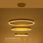 kelvo® VENOM KLV-101-0201 Κρεμαστό Φωτιστικό Οροφής LED 120W 12000lm 120° AC 220-240V IP20 Ρυθμιζόμενο Λευκό CCT με Χειριστήριο από 2700K έως 6000K Dimmable – Lumileds SMD Chip – Χρυσό Πλατίνα – Μ80 x Π80 x Υ80cm – 3 Χρόνια Εγγύηση