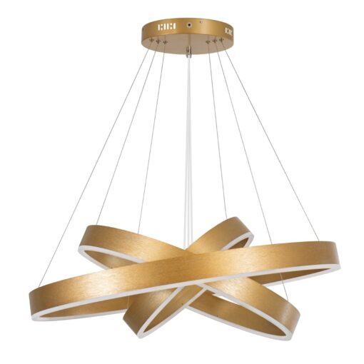 kelvo® VENOM KLV-101-0201 Κρεμαστό Φωτιστικό Οροφής LED 120W 12000lm 120° AC 220-240V IP20 Ρυθμιζόμενο Λευκό CCT με Χειριστήριο από 2700K έως 6000K Dimmable – Lumileds SMD Chip – Χρυσό Πλατίνα – Μ80 x Π80 x Υ80cm – 3 Χρόνια Εγγύηση