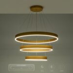 kelvo® VENOM KLV-101-0201 Κρεμαστό Φωτιστικό Οροφής LED 120W 12000lm 120° AC 220-240V IP20 Ρυθμιζόμενο Λευκό CCT με Χειριστήριο από 2700K έως 6000K Dimmable – Lumileds SMD Chip – Χρυσό Πλατίνα – Μ80 x Π80 x Υ80cm – 3 Χρόνια Εγγύηση