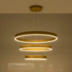 kelvo® VENOM KLV-101-0201-V2 Κρεμαστό Φωτιστικό Οροφής LED 120W 12000lm 120° AC 220-240V IP20 Ρυθμιζόμενο Λευκό CCT με Χειριστήριο από 2700K έως 6000K Dimmable – Lumileds SMD Chip – Χρυσό Πλατίνα – Μ80 x Π80 x Υ80cm – 3 Χρόνια Εγγύηση