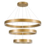 kelvo® VENOM KLV-101-0201-V2 Κρεμαστό Φωτιστικό Οροφής LED 120W 12000lm 120° AC 220-240V IP20 Ρυθμιζόμενο Λευκό CCT με Χειριστήριο από 2700K έως 6000K Dimmable – Lumileds SMD Chip – Χρυσό Πλατίνα – Μ80 x Π80 x Υ80cm – 3 Χρόνια Εγγύηση