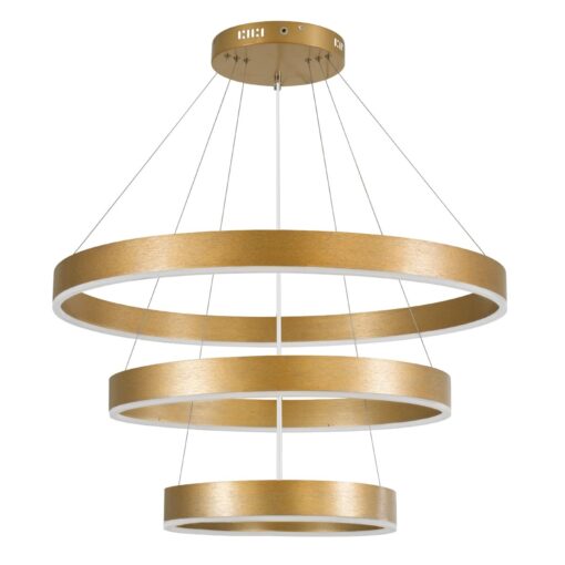 kelvo® VENOM KLV-101-0201-V2 Κρεμαστό Φωτιστικό Οροφής LED 120W 12000lm 120° AC 220-240V IP20 Ρυθμιζόμενο Λευκό CCT με Χειριστήριο από 2700K έως 6000K Dimmable – Lumileds SMD Chip – Χρυσό Πλατίνα – Μ80 x Π80 x Υ80cm – 3 Χρόνια Εγγύηση