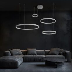 kelvo® VENOM KLV-101-0203 Κρεμαστό Φωτιστικό Οροφής LED 150W 15000lm 120° AC 220-240V IP20 Ρυθμιζόμενο Λευκό CCT με Χειριστήριο από 2700K έως 6000K Dimmable – Lumileds SMD Chip – Λευκό Ματ – Μ150 x Π90 x Υ60cm – 3 Χρόνια Εγγύηση