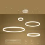 kelvo® VENOM KLV-101-0203 Κρεμαστό Φωτιστικό Οροφής LED 150W 15000lm 120° AC 220-240V IP20 Ρυθμιζόμενο Λευκό CCT με Χειριστήριο από 2700K έως 6000K Dimmable – Lumileds SMD Chip – Λευκό Ματ – Μ150 x Π90 x Υ60cm – 3 Χρόνια Εγγύηση