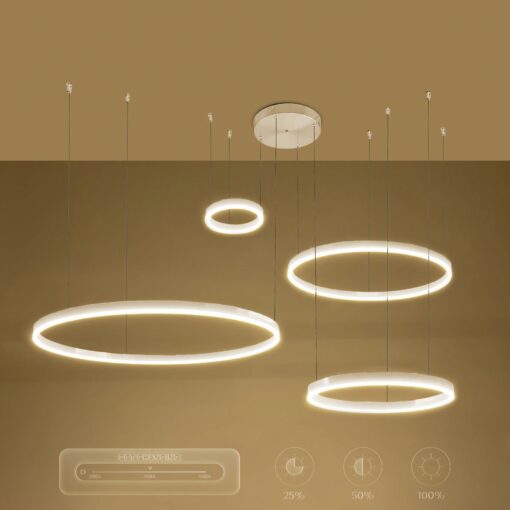 kelvo® VENOM KLV-101-0203 Κρεμαστό Φωτιστικό Οροφής LED 150W 15000lm 120° AC 220-240V IP20 Ρυθμιζόμενο Λευκό CCT με Χειριστήριο από 2700K έως 6000K Dimmable – Lumileds SMD Chip – Λευκό Ματ – Μ150 x Π90 x Υ60cm – 3 Χρόνια Εγγύηση
