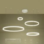 kelvo® VENOM KLV-101-0203 Κρεμαστό Φωτιστικό Οροφής LED 150W 15000lm 120° AC 220-240V IP20 Ρυθμιζόμενο Λευκό CCT με Χειριστήριο από 2700K έως 6000K Dimmable – Lumileds SMD Chip – Λευκό Ματ – Μ150 x Π90 x Υ60cm – 3 Χρόνια Εγγύηση